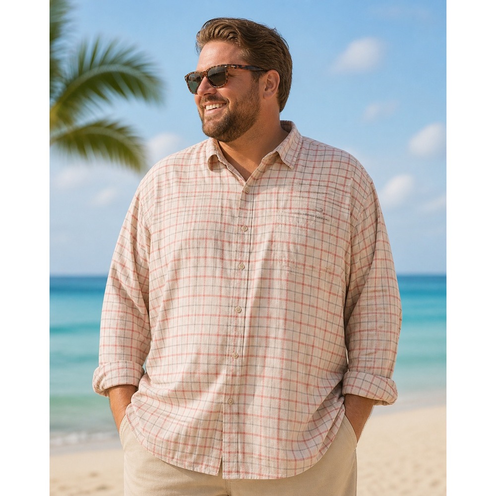 Columbia 3X Plaid Button Down Shirt Cotton Coastal Resort Outdoor Big &‎ Tall